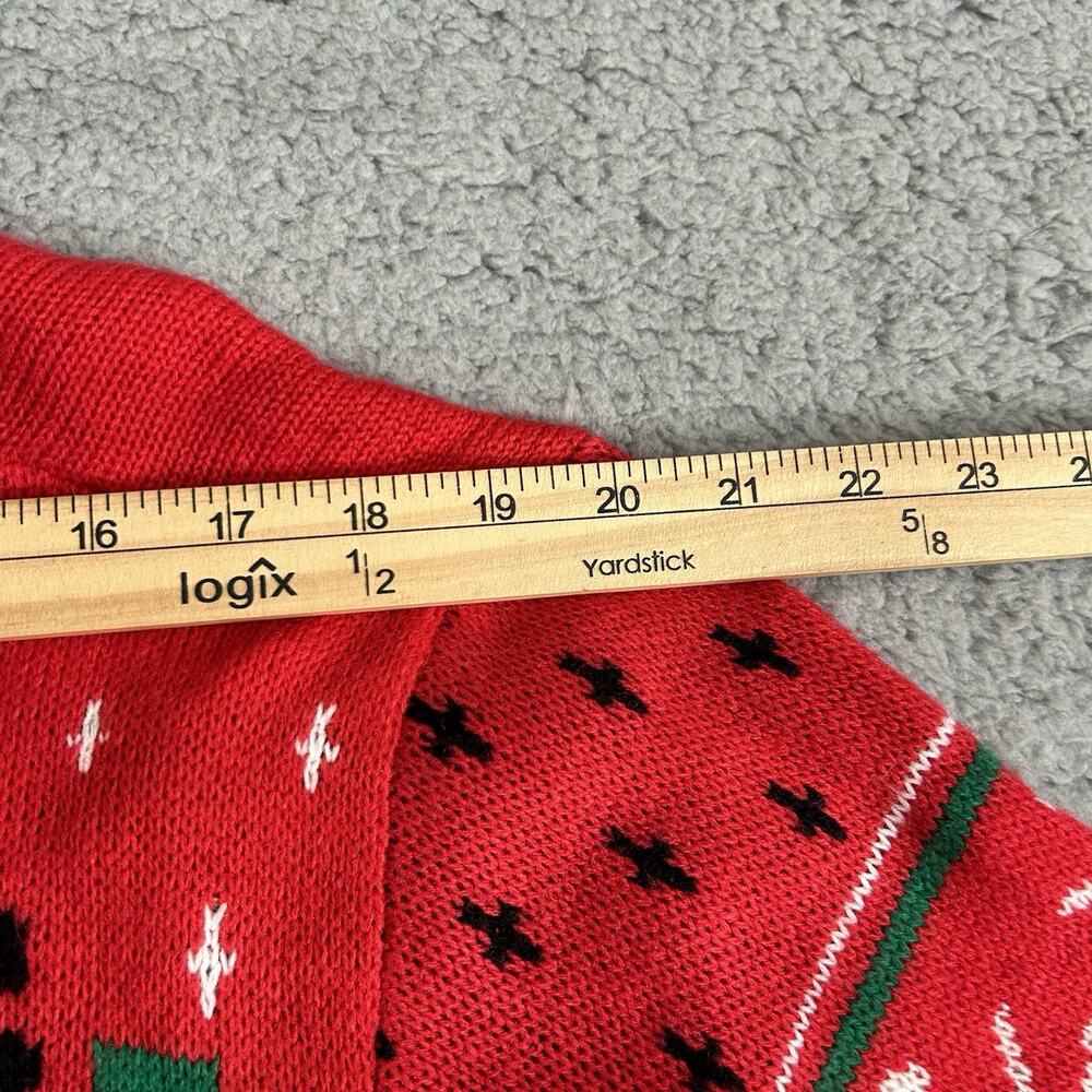Christmas Party Sweater Sheep Baaa Bah Humbug Ugly Red Sweater Size XL Dec. 25th - Picture 7 of 12